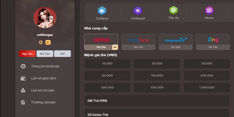 Hướng dẫn nạp tiền XO88 3 Quy trình chuyển tiền tài khoản game bằng thẻ cào điện thoại siêu tốc với 4 bước